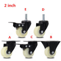 4pcs 2 inches 50mm Bearing Capacity 100kg Black Trolley Wheels Caster Nylon quiet Swivel Casters for Office Chair Sofa Platform