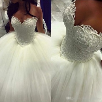 ANGELSBRIDEP Sweetheart Ball Gown Wedding Dresses Vestido De Noiva Luxury Pearls Court Train Formal Wedding Bride Dress Lace-up