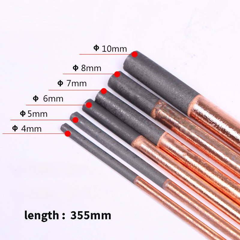 5pcs New Carbon Arc Gouging Rods Copper Round DC Gas Gouging Gun Graphite Electrode Carbon Rod Soldering Supplies