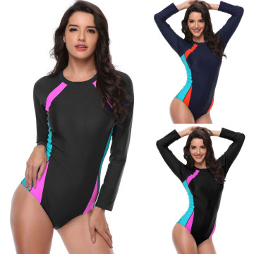 Women Swimsuit One-Piece Summer Professional Racing Swimwear Backless Large Size Casual Bathing Long sleeve Beachwear Monokini