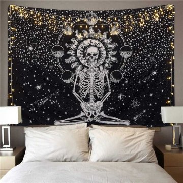 Wall-mounted Human Skeleton Blanket Tree of Life Sacred Bodhi Tapestry Skeleton Picnic Beach Living Room Tapestry