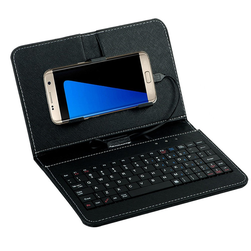 Best Price General Wired Keyboard Flip Holster Case For Andriod Mobile Phone 4.2''-6.8''**
