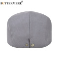 BUTTERMERE Spring Summer Solid Flat Cap for Men Cotton Casual Beret Retro Adjustable Men's Ivy Hats