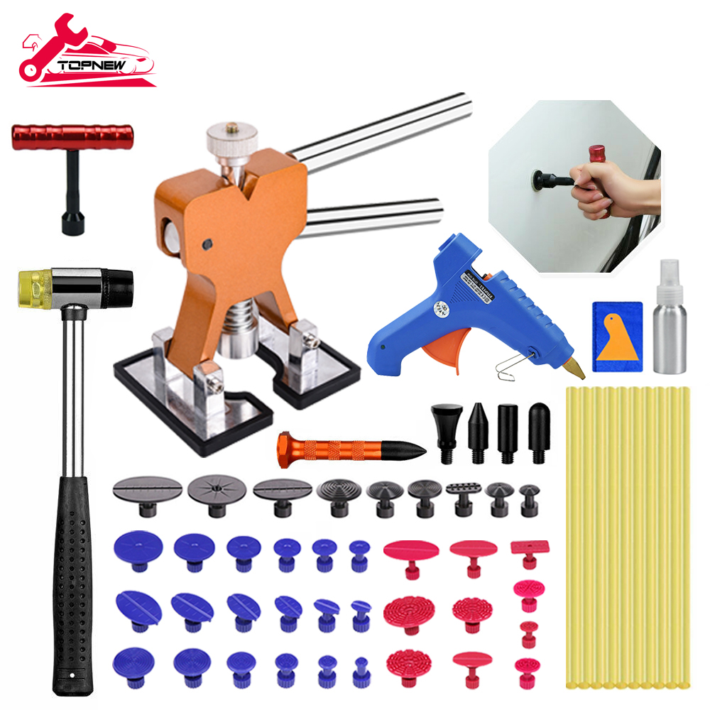 Auto Body Paintless Dent Removal Tools Kit Glue Gun Dent Lifter Rubber Hammer Set For Car Hail Damage And Door Dings Repair
