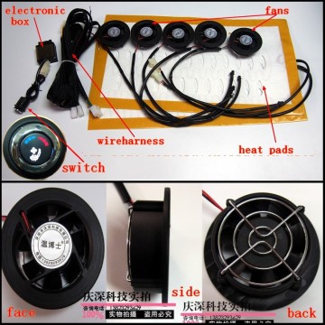 5 fans/seat,round car seat heater&ventilating kits, 12V, car accessories