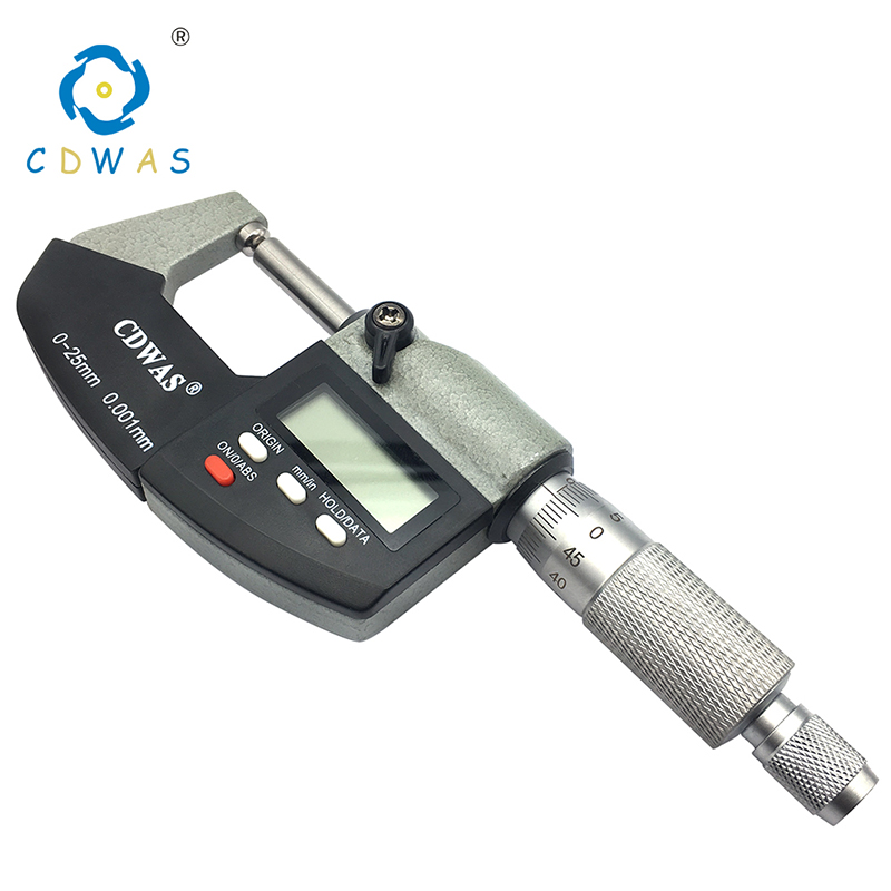 Digital Outside Micrometer 0-25mm 0.001mm Double Round Head Metric Gauge Micrometers Accurate Measuring Tool With Box