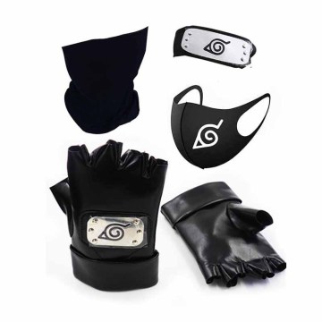 Naruto Kakashi Headband Cosplay Costume Props Uchiha Kunai Sword Weapon Armor Throwing Darts Gloves Accessories Suit