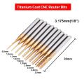 40pcs 3.175mm Titanium Coated Essential CNC Router Bits End Mill Cutter Mini PCB Carbide Router Bits Kit Set For Milling Tools