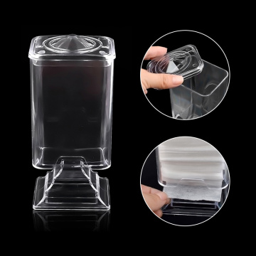 Makeup Cotton Pad Box Nail Art Remover Paper Wipe Holder Container Storage Case Transparent make up nail styling tools