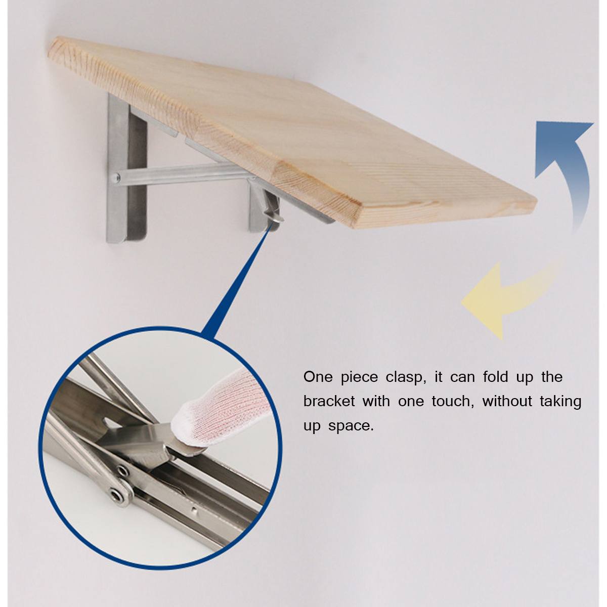 2Pcs 8-14 Inch Triangle Folding Angle Bracket Adjustable Wall Mounted Bench Table Shelf Heavy Support Home Furniture Hardware