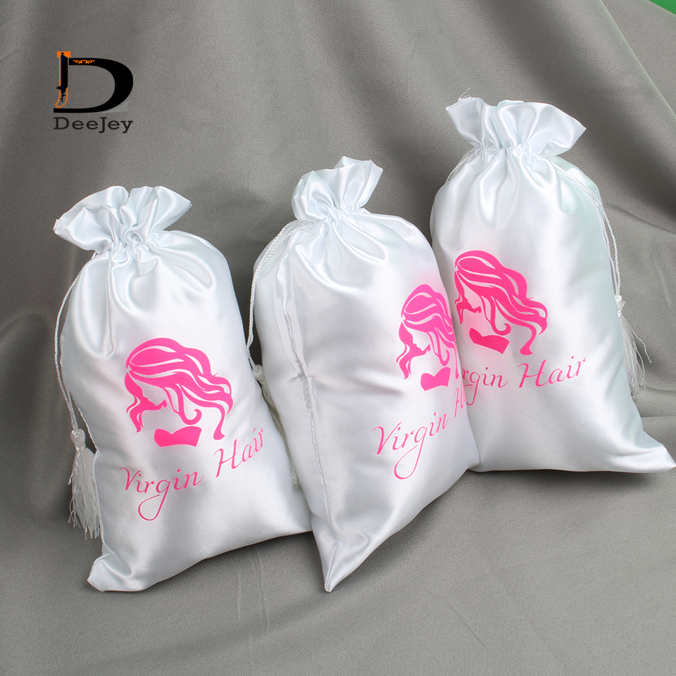Stock hair packaging satin silk bags 18x30cm white hot pink black bags for packing hair or other gifts crafts 10pcs lot