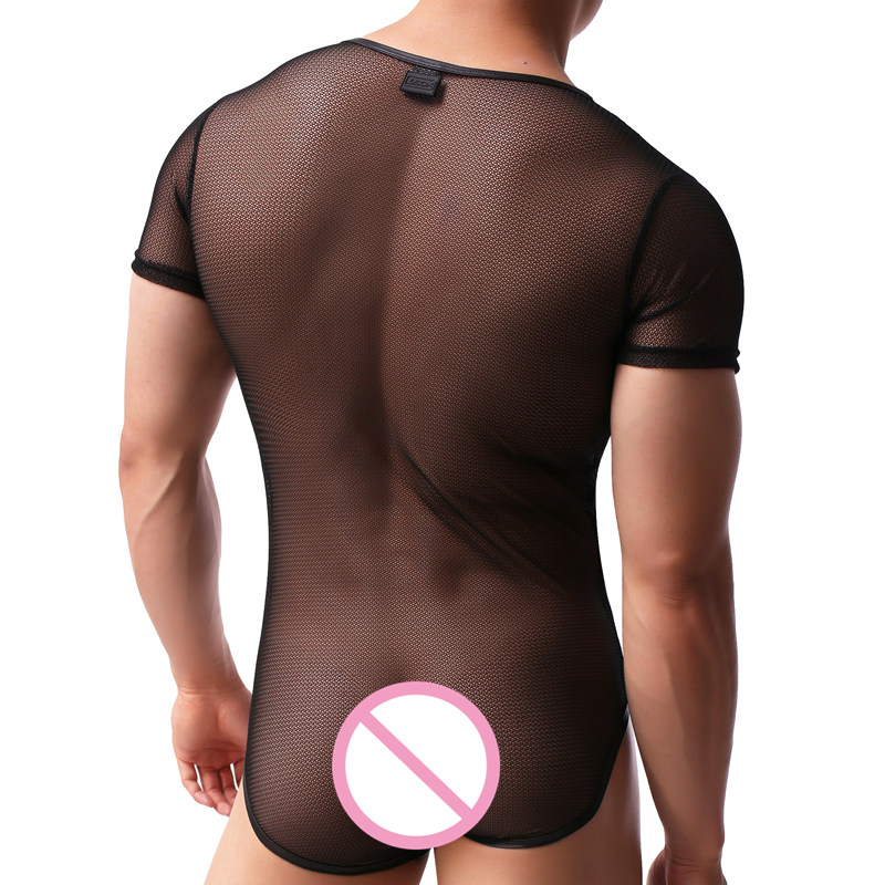 New Cool Sexy Undershirt Men's Tight Underwear Mesh Underwear Suit Bodysuits Men Gay Clothing Dropshipping