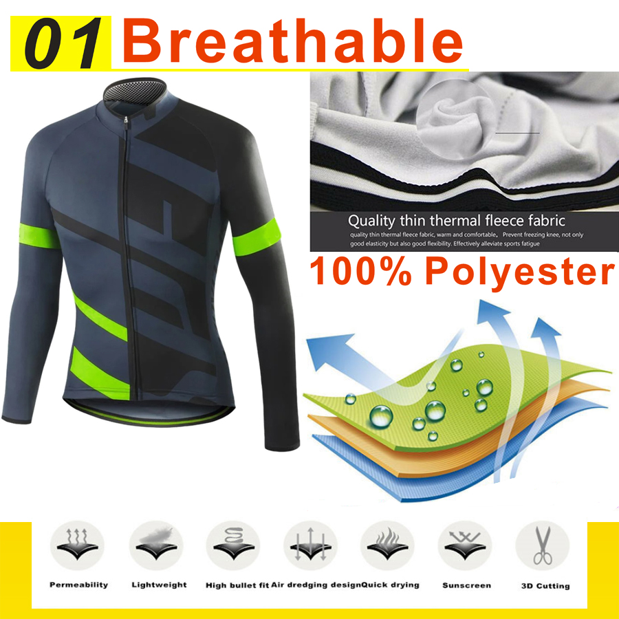 Ropa ciclismo Warm 2020 Winter Thermal Fleece Cycling Clothes Men's Jersey Suit Outdoor Riding Bike MTB Clothing Bib Pants Set