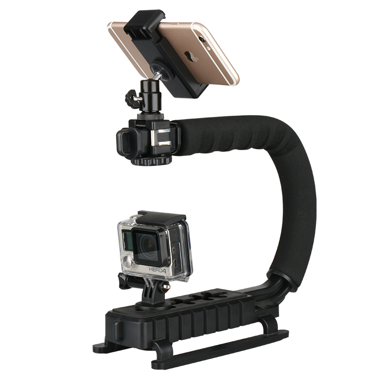 Ulanzi 3 Shoe Mounts Video Stabilizer Handheld Grip For Gopro Hero Action Cameras for iPhone Xiaomi Smartphone DSLR Nikon Canon