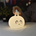 LED Colorful Night Light Silicone Rabbit Light Children Kids Toy Bunny Night Lamp Bedside Bedroom Gift