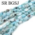 Free Ship 8x12mm Freeform Nugget Larimar Beads Genuine Natural Stone Craft Beads Strand 15"