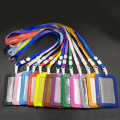 20pcs ID Badge Holder PU ID Card Accessories Holder Credit Card Bus Card Case Stationery School supplies With Lanyard