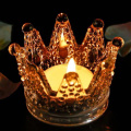Crystal Glass Crown Candle Holders Creative Decoration for Home Decoration Votive Activity Wedding and Gift