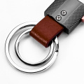 QOONG 2020 High-Grade Alloy Genuine Leather Men Keychain Bag Pendant Elegant Business Car Key Chain Ring Holder Jewelry Y58