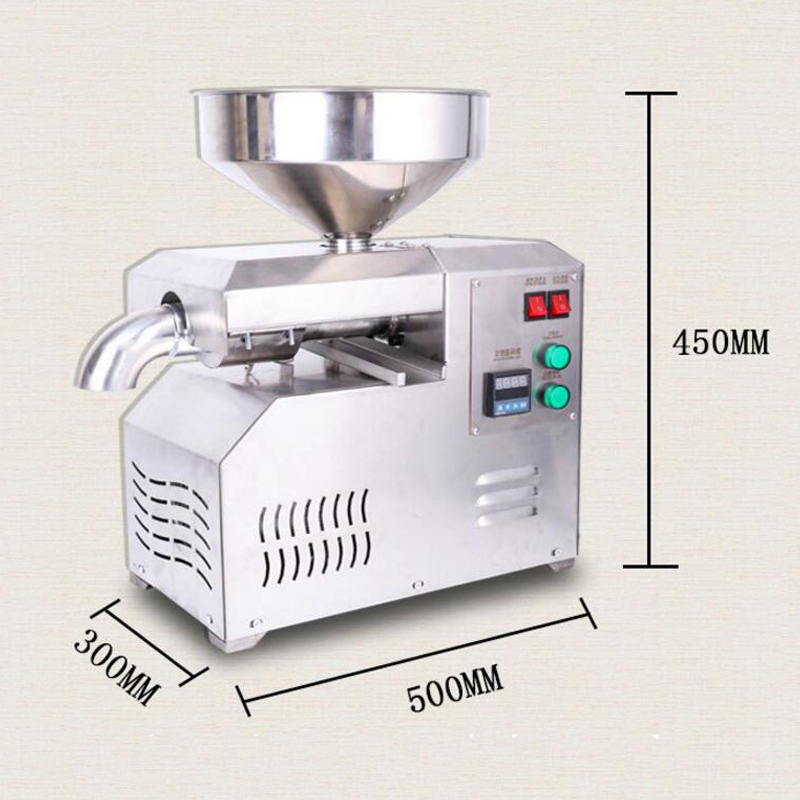 Commercial Oil Presser Stainless Steel Double-pressed Peanut Rapeseed Multi-function Residue Machine Oil Presser 20KG/H YG-20