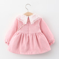 2Piece Spring Fall Newborn Baby Girls Dresses Korean Cute Pink Lace Cotton Toddler Princess Dress+Bag Infant Clothing Sets 1977