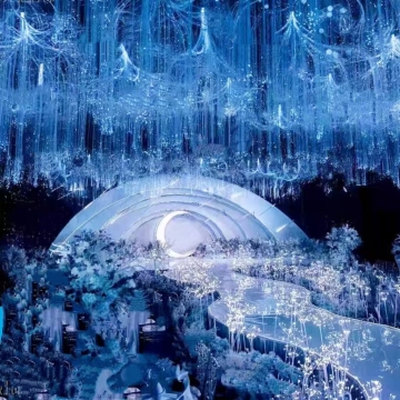 Colorful fiber optic lamp pendant for the wedding