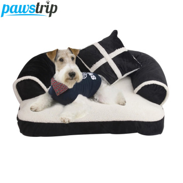 Pawstrip Luxury Pet Dog Sofa Beds With Pillow Detachable Wash Soft Fleece Cat Bed Warm Chihuahua Small Dog Bed S/M/L