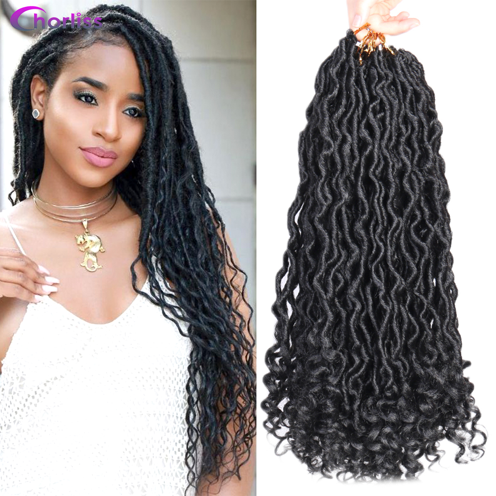 Long Wave Faux Locs Crochet Braids Hair Ombre Black BUG Dreadlocks High Temperatu Fiber Synthetic Twist Braid Hair For Women20