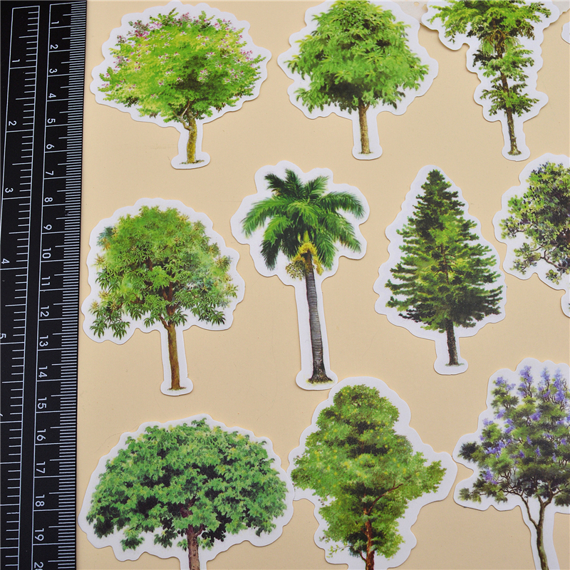 18pcs DIY TN Handbook Diary Album Notebook Diy Decorative Paper Tree Sticker Spring Forest journal stickers/ stationery sticker