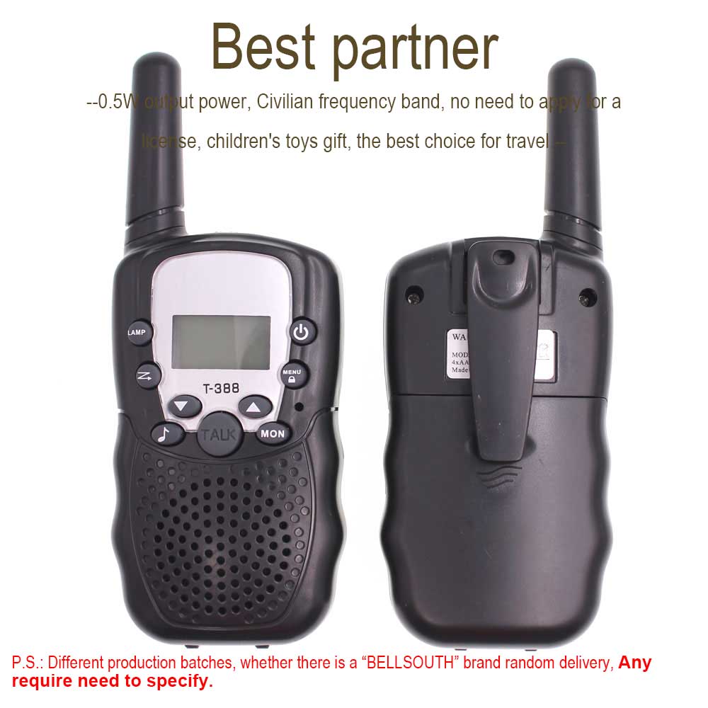 2 pieces T388 RT388 Auto Multi-Channels 2-Way Radios Bellsouth Walkie Talkie T-388 walkie talkie for kids