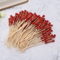 100pcs Beads Bamboo Cocktail Picks Food Sticks Disposable Toothpicks Party Club Home Fruit Pick Dropshipping