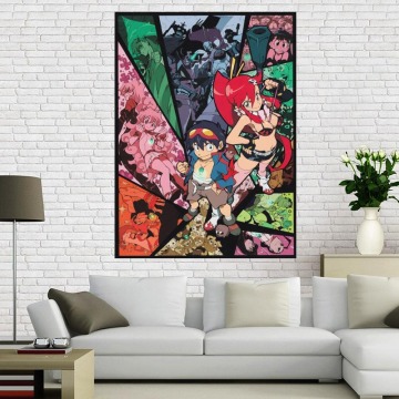 New Style Gurren Lagann Custom Silk Canvas 27X40cm 30x45cm DIY poster best gift for kids room Drop Shipping