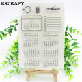 KSCRAFT 1 sheet DIY Calendar Transparent Clear Rubber Stamp Seal Paper Craft Scrapbooking Decoration Projects 023