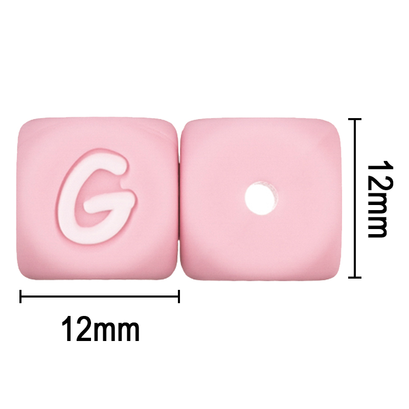 TYRY.HU 100pc Candy color Silicone Letter Beads Baby Teether Beads Food Grade silicone bead For DIY Baby Teething Necklace 12MM