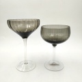 Fashion hand made martini glass cup with ribbed