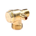 1PCS Thread 90 Degree 3 Port Brass Central Pneumatic Valves Air Compressor Check Valve DIY Home Tools