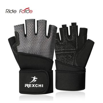 Professional Gym Fitness Gloves Wristband Crossfit Workout Power Weight Lifting Bodybuilding Half Finger Glove Equipment