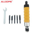 ALLSOME Wood Chisel Carving Tool Set Flexible Flex Shaft Wrench Electric Chisel + 5 Carving Tips for Woodworking Furniture