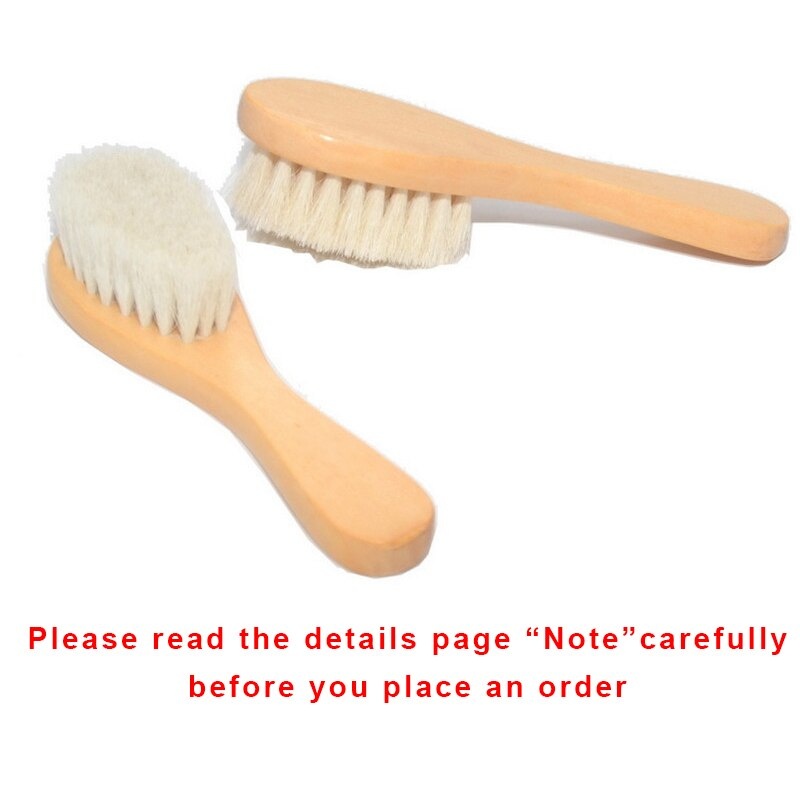 New Baby Care Pure Natural Wool Baby Wooden Brush Comb Brush Baby Hairbrush Newborn Hair Brush Infant Comb Head Massager (Brush)