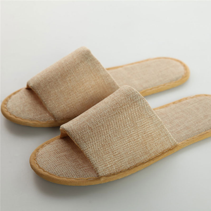 20 pairs Home Guest Indoor Slippers Men Women Hotel Travel Spa Portable Folding Disposable Supplies Unisex Slippers Summer Linen