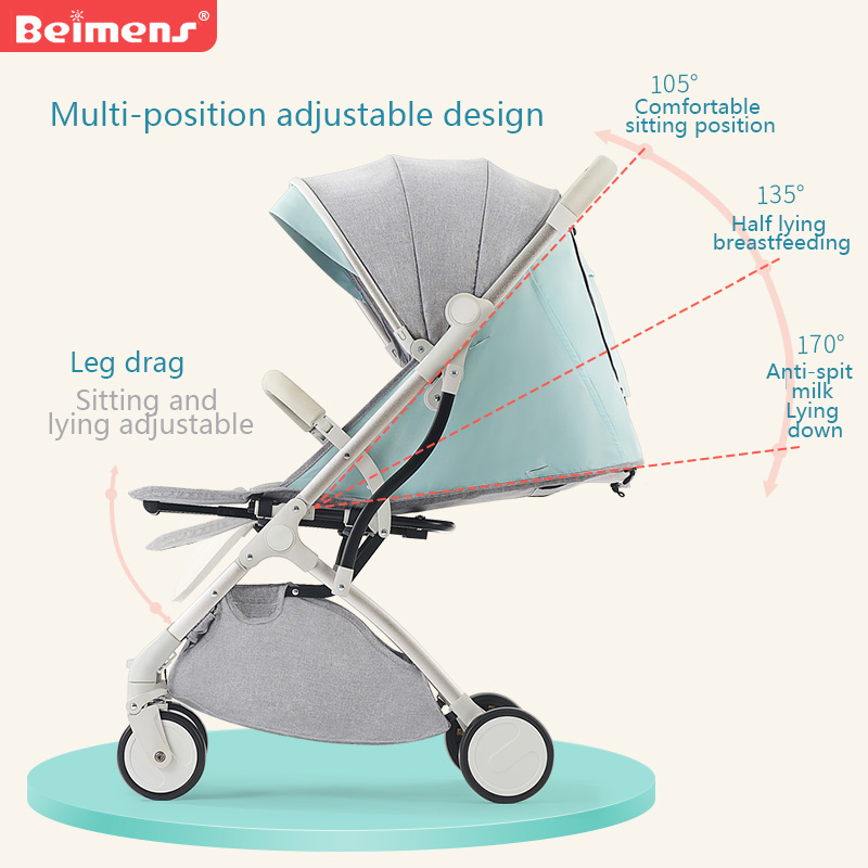Babyfond Beimeng Twin Baby Stroller Can Sit And Detachable Ultra Light Portable Folding Two Kids Carriage