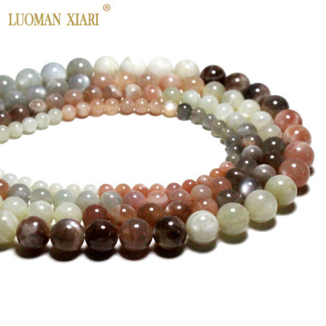 Wholesale Price AAA Natural White and Grey Moonstone Sunstone Round Gem Stone beads For Jewelry Making Diy Necklace Bracelet