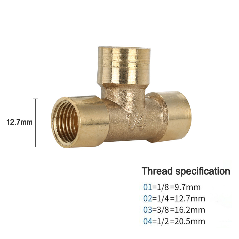 Brass Splicer Pipe Fitting T Shape 3 Way Hose Barb 1/8 1/4 3/8 1/2" Copper Barbed Connector Joint Air Water Oil Coupler Adapter