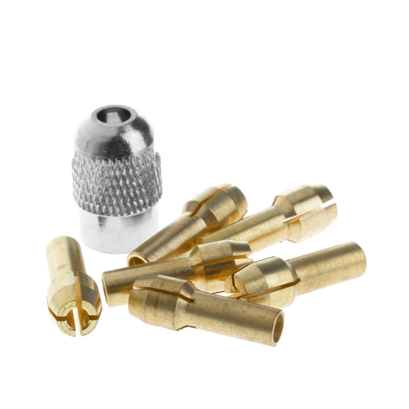 7pcs/lot dremel Brass Collet 1.0/1.6/2.0/2.4/3.0/3.2 +dremel check M8*0.75 Fits Dremel Rotary Tools dremel accessories