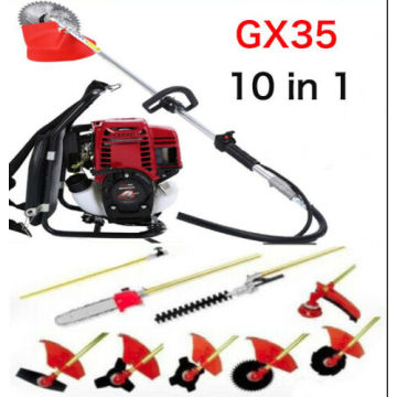 New Model GX35 Knapsack 10 in 1 Multi Brush Cutter ,Pole Chain Saw,Long Reach Hedge Trimmer 6 in 1,China 4-stroke engine,
