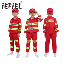 Kids New Year Christmas Gift Fireman Sam Costume for Kids Boys Girls Firefighter Cosplay Uniform Role-play Carnival Fancy Suit