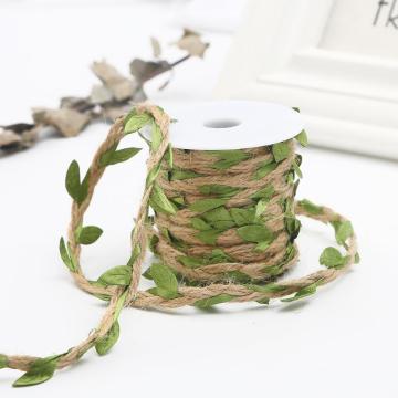 10Meter Simulation Green Leaves Weaving Hemp Rope DIY Christmas Birthday Wedding Decoration Rattan Gift Bouquet Packaging Rope