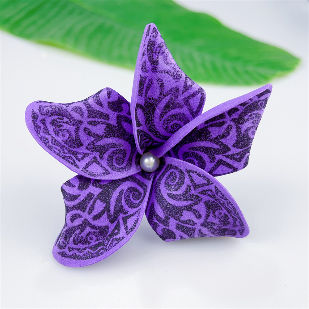Kn Hf021b Wt Plumeria Hair Pick