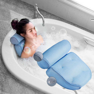 Bathroom Luxury Bathtub Foam Back Pillow Bathroom Spa Suction Cushion Head Rest