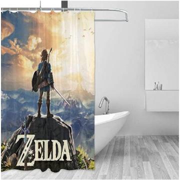 Legend of Zelda Game Shower Curtains Waterproof with Hooks Set Bathroom Home For Girls Boy Gifts